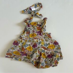 Angel Dear Floral Dress with Matching Headband + Bloomers 12-18 months